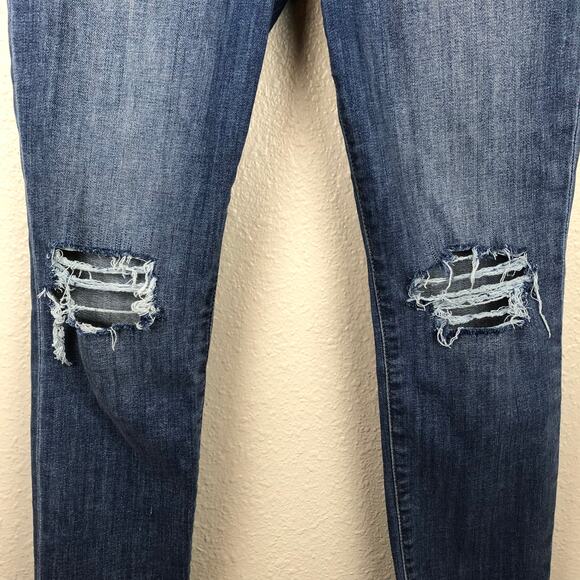 Joe's Jeans Distressed Holes Medium Wash Cropped Skinny Blue Denim Jeans W 27 - Picture 5 of 14